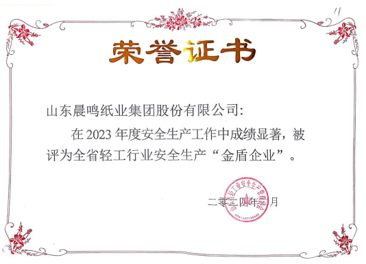 bwin集团获评全省轻工行业安全生产“金盾企业”
